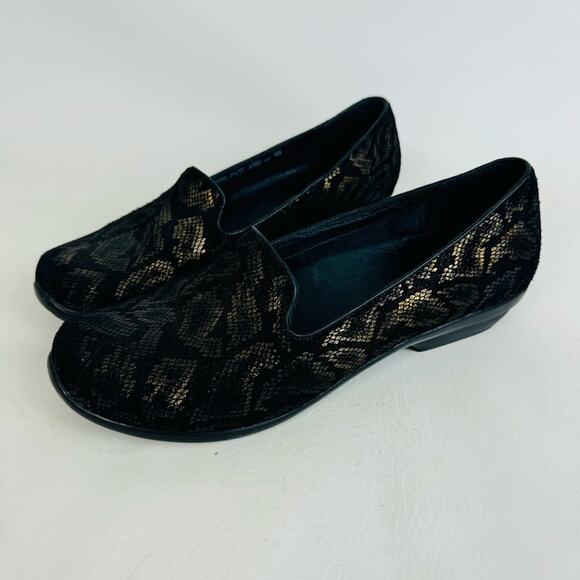 Dansko Shoes Loafers Olivia Bronze Snake Leather Comfort Slip On Size 40 9.5/10 - Picture 1 of 9